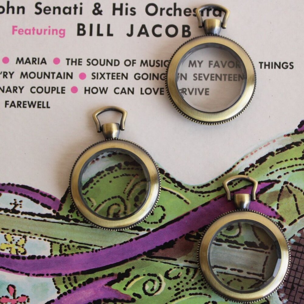 Pocket Watch Case 1.5" Steampunk Retro, Gold Tone or Brass Beveled Glass Front - Picture 10 of 10